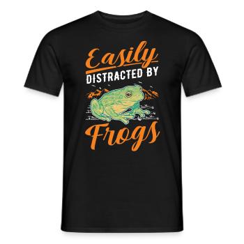 Easily distracted by Frogs Frosch - Männer T-Shirt - Schwarz - Vorne - AI Model Male 178 light (178cm)