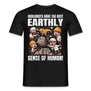 Geologists Have the Best 'Earthly' Sense of Humor - Men's T-Shirt - black - Front - AI Model Male 178 light (178cm)