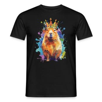 Capybara avec capybara couronne - T-shirt homme - noir - Devant - AI Model Male 178 light (178cm)