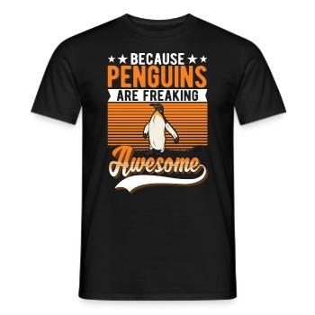 Parce que les pingouins sont des pingouins géniaux - T-shirt homme - noir - Devant - AI Model Male 178 light (178cm)