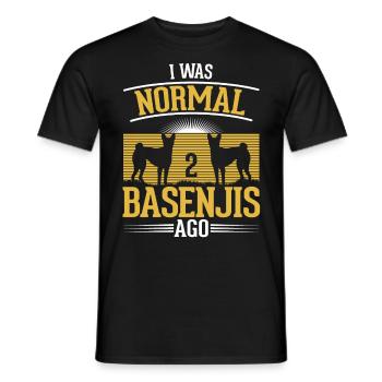 J’étais normal il y a 2 Basenjis - T-shirt homme - noir - Devant - AI Model Male 178 light (178cm)