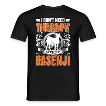 Thérapie Basenji - T-shirt homme - noir - Devant - AI Model Male 178 light (178cm)