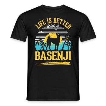 La vie est meilleure avec un Basenji - T-shirt homme - noir - Devant - AI Model Male 178 light (178cm)