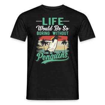 Pinguin Penguin Kaiserpinguin Gelbaugenpinguin - Männer T-Shirt - Schwarz - Vorne - AI Model Male 178 light (178cm)