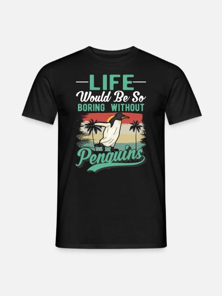 Pinguin Penguin Kaiserpinguin Gelbaugenpinguin - Mænd T-shirt - sort