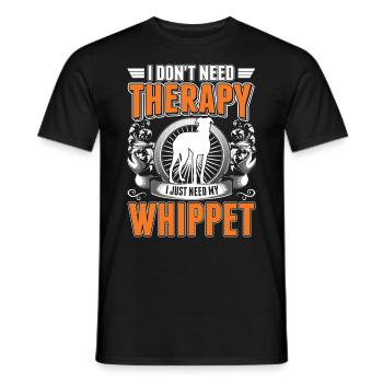 Whipet Dog Therapy Greyhound - T-shirt homme - noir - Devant - AI Model Male 178 light (178cm)