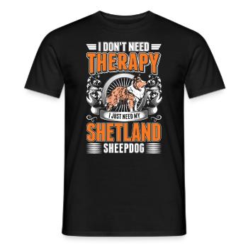 Sheltie Therapie Shetland Sheepdog - Männer T-Shirt - Schwarz - Vorne - AI Model Male 178 light (178cm)