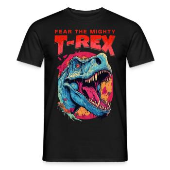 T-Rex Dinosaur Dino Tyrannosaurus Rex Vintage - Men's T-Shirt - black - Front - AI Model Male 178 light (178cm)