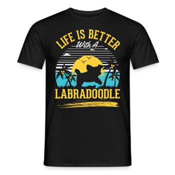 Life is better with a Labradoodle - Men's T-Shirt - black - Front - AI Model Male 178 light (178cm)