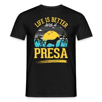 Das Leben ist besser mit einem Presa Canario - Männer T-Shirt - Schwarz - Vorne - AI Model Male 178 light (178cm)
