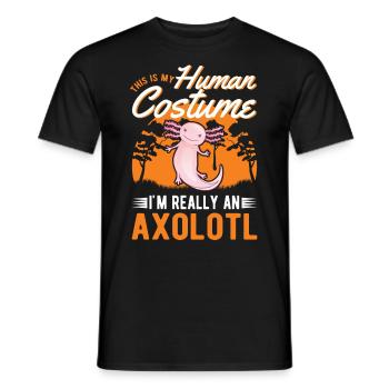 Axolotl Costume Humain Halloween Axolotl - T-shirt homme - noir - Devant - AI Model Male 178 light (178cm)