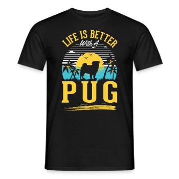 La vie est plus belle avec un carlin - T-shirt homme - noir - Devant - AI Model Male 178 light (178cm)