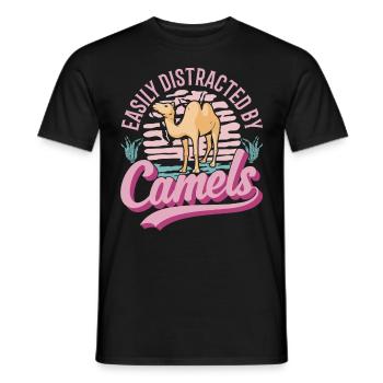 Easily distracted by Camels Big Camel Camel - Men's T-Shirt - black - Front - AI Model Male 178 light (178cm)