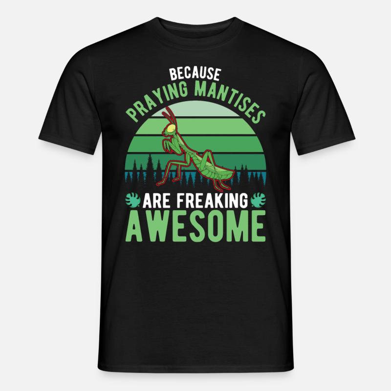 Gottesanbeterin Fangschrecke Mantis - Männer T-Shirt - Schwarz