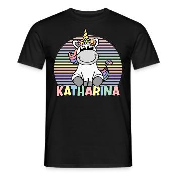 Katharina Unicorn Name - Men's T-Shirt - black - Front - AI Model Male 178 light (178cm)
