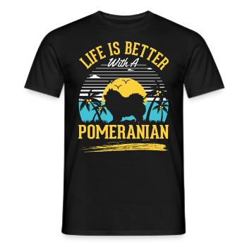 Das Leben ist besser mit einem Zwergspitz - Männer T-Shirt - Schwarz - Vorne - AI Model Male 178 light (178cm)