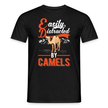 Easily distracted by Camels Big Camel Camel - Men's T-Shirt - black - Front - AI Model Male 178 light (178cm)