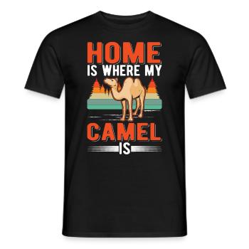 Home is where my camel is Egypt dromedary - Men's T-Shirt - black - Front - AI Model Male 178 light (178cm)
