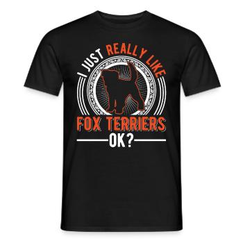 J’aime juste les fox-terriers - T-shirt homme - noir - Devant - AI Model Male 178 light (178cm)