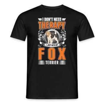Thérapie Fox Terrier - T-shirt homme - noir - Devant - AI Model Male 178 light (178cm)