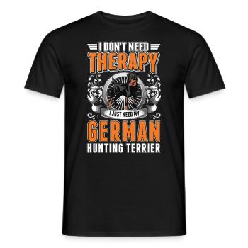 Thérapie du terrier de chasse allemand - T-shirt homme - noir - Devant - AI Model Male 178 light (178cm)