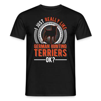 J’aime juste les terriers de chasse allemands - T-shirt homme - noir - Devant - AI Model Male 178 light (178cm)