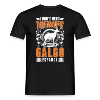 Galgo Español Therapy Lévrier espagnol - T-shirt homme - noir - Devant - AI Model Male 178 light (178cm)