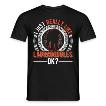 J’aime bien les Labradoodles - T-shirt homme - noir - Devant - AI Model Male 178 light (178cm)