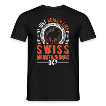 J’aime bien les bouviers suisses - T-shirt homme - noir - Devant - AI Model Male 178 light (178cm)