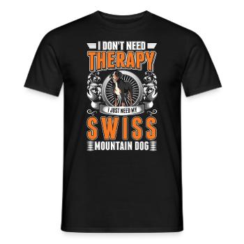 Thérapie pour chiens de montagne suisses - T-shirt homme - noir - Devant - AI Model Male 178 light (178cm)