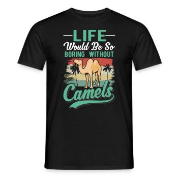 Camel Gift Dromedary Camel Large Camel - Men's T-Shirt - black - Front - AI Model Male 178 light (178cm)