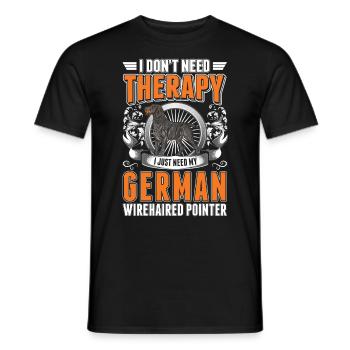 Thérapie allemande à poil dur - T-shirt homme - noir - Devant - AI Model Male 178 light (178cm)