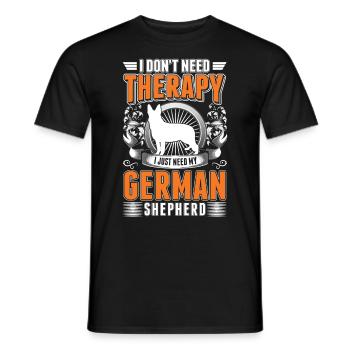 Thérapie du berger allemand - T-shirt homme - noir - Devant - AI Model Male 178 light (178cm)