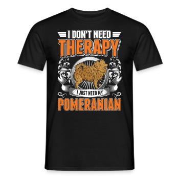 Zwergspitz Therapie Pomeranian - Männer T-Shirt - Schwarz - Vorne - AI Model Male 178 light (178cm)