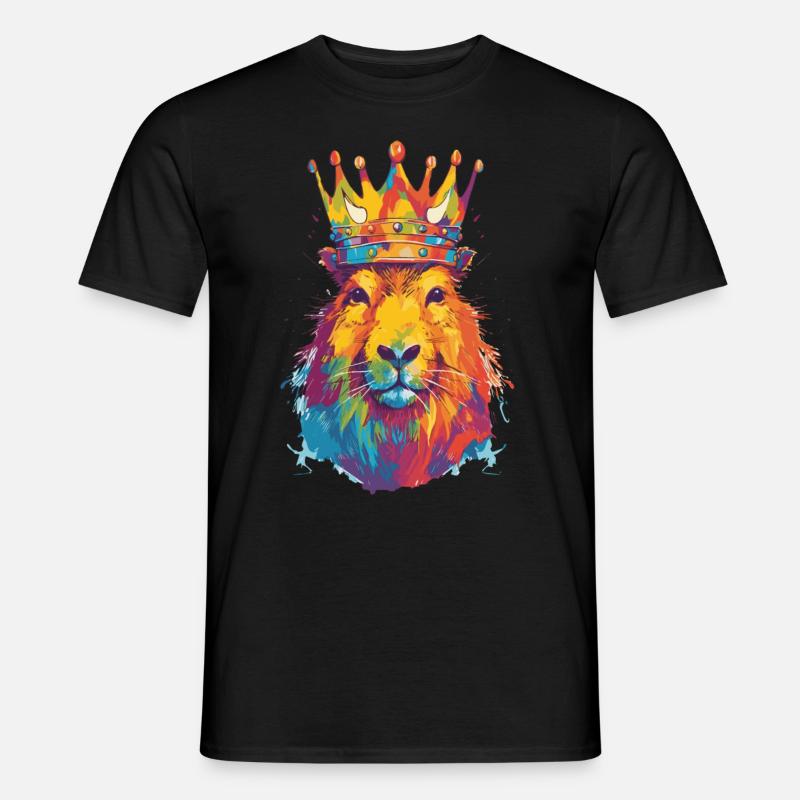 Capybara with capybara crown - Men’s T-shirt - black