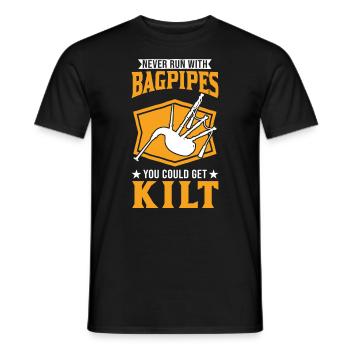 Das Leben ist besser mit einem Dudelsack - Männer T-Shirt - Schwarz - Vorne - AI Model Male 178 light (178cm)