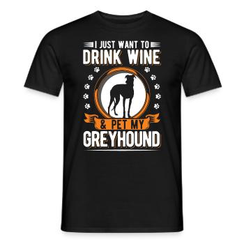Windhund und Wein Greyhound Galgo - Männer T-Shirt - Schwarz - Vorne - AI Model Male 178 light (178cm)