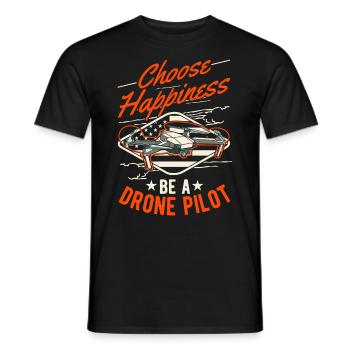 Drohnenpilot Geschenk Drohne Quadrocopter - Männer T-Shirt - Schwarz - Vorne - AI Model Male 178 light (178cm)