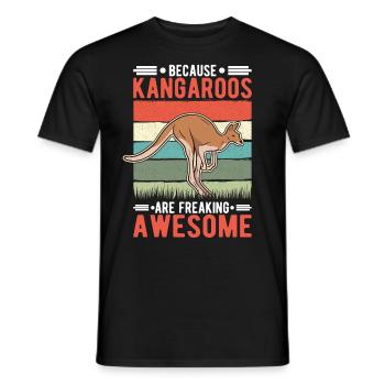 Because Kangaroos are freaking awesome Kangaroo - Men's T-Shirt - black - Front - AI Model Male 178 light (178cm)