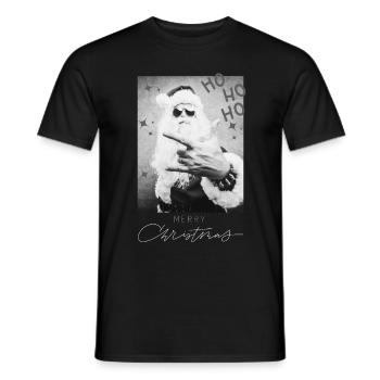 HO HO HO Joyeux Noël (1) - T-shirt homme - noir - Devant - AI Model Male 178 light (178cm)