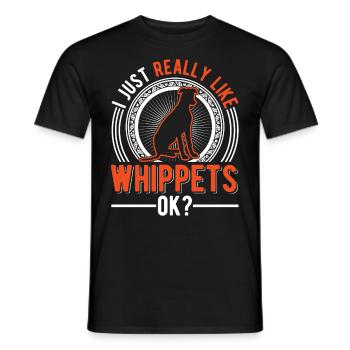 J’aime juste les whippets - T-shirt homme - noir - Devant - AI Model Male 178 light (178cm)