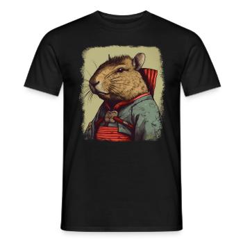 Capybara Samouraï Wasserschwein - T-shirt homme - noir - Devant - AI Model Male 178 light (178cm)