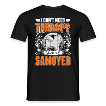 Samoyède thérapie Chien de traîneau Samoyède - T-shirt homme - noir - Devant - AI Model Male 178 light (178cm)