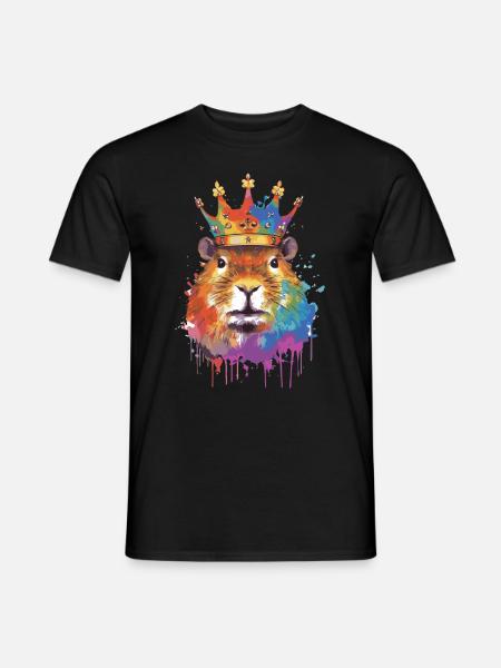 Capybara avec capybara couronne - T-shirt homme - noir