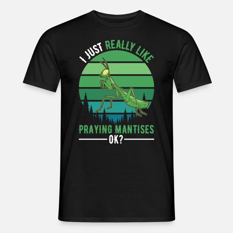 Gottesanbeterin Geschenk Mantis Fangschrecke - Männer T-Shirt - Schwarz