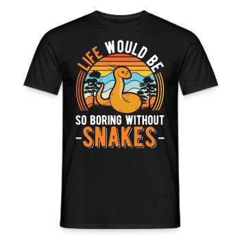 Schlangen Besitzer Schlangenliebhaber - Männer T-Shirt - Schwarz - Vorne - AI Model Male 178 light (178cm)