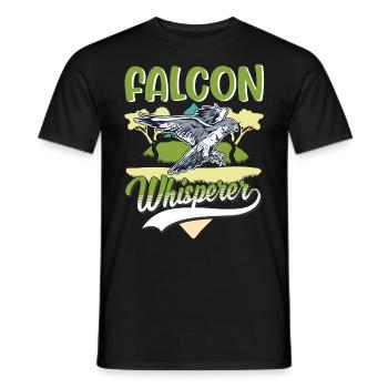 Faucon chuchoteur Fauconnier Fauconnier crécerelle - T-shirt homme - noir - Devant - AI Model Male 178 light (178cm)