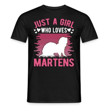 Marten Girl Mink Badger Pine Marten - Men's T-Shirt - black - Front - AI Model Male 178 light (178cm)