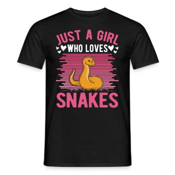 Schlangen Mädchen Kornnatter Natter - Männer T-Shirt - Schwarz - Vorne - AI Model Male 178 light (178cm)