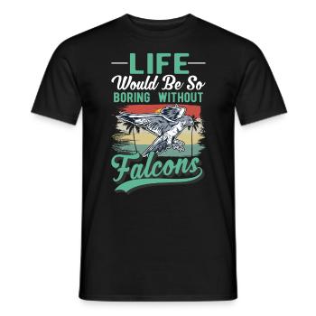Fauconnier cadeau fauconnerie crécerelle - T-shirt homme - noir - Devant - AI Model Male 178 light (178cm)